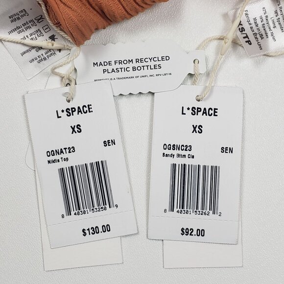 LSPACE Pointelle Rib Nikita Top & Sandy Bottom Classic Bikini Set Size XS Sienna - Picture 2 of 14